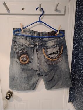 Vintage Versace Sport Denim Jeans - Blue with Red Logo